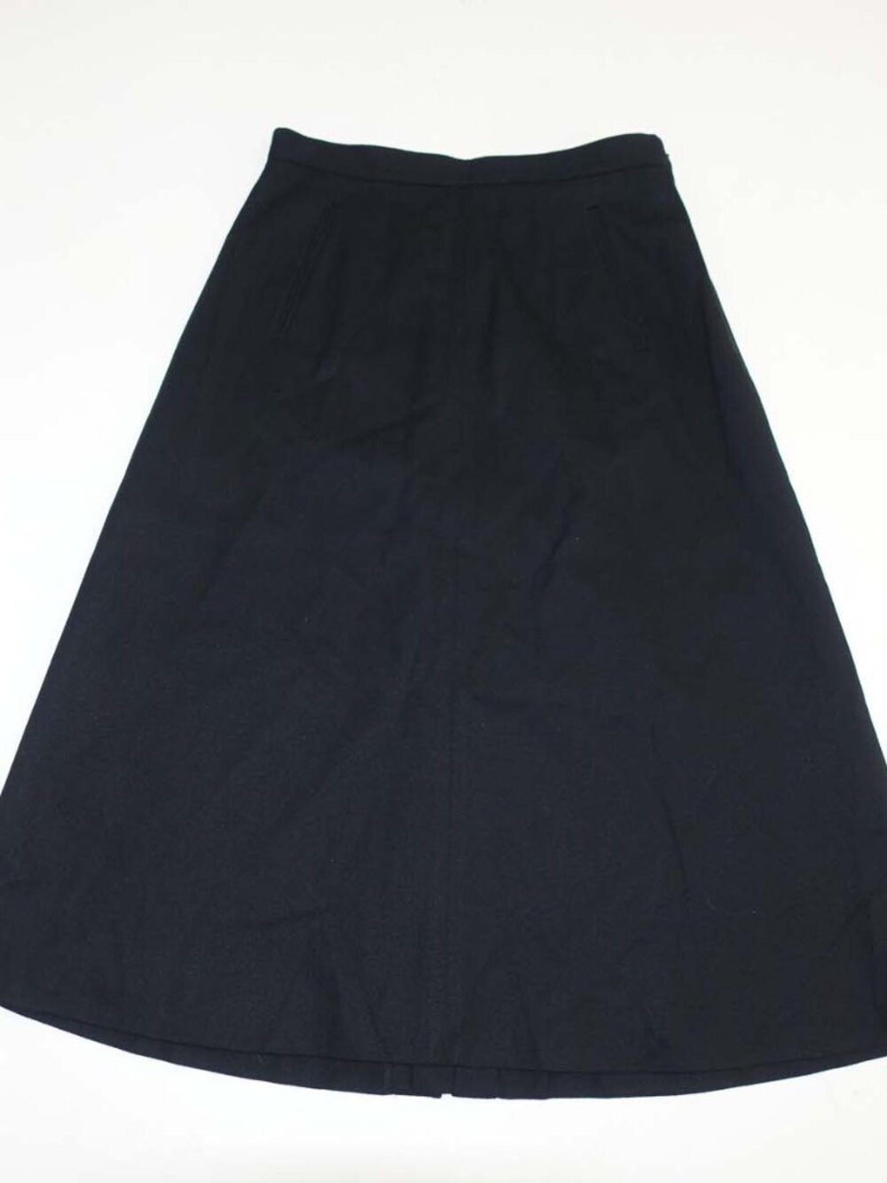Talbots Women's A-Line Midi Skirt Size 4 Petite Black Stretch Wool 4P Lined